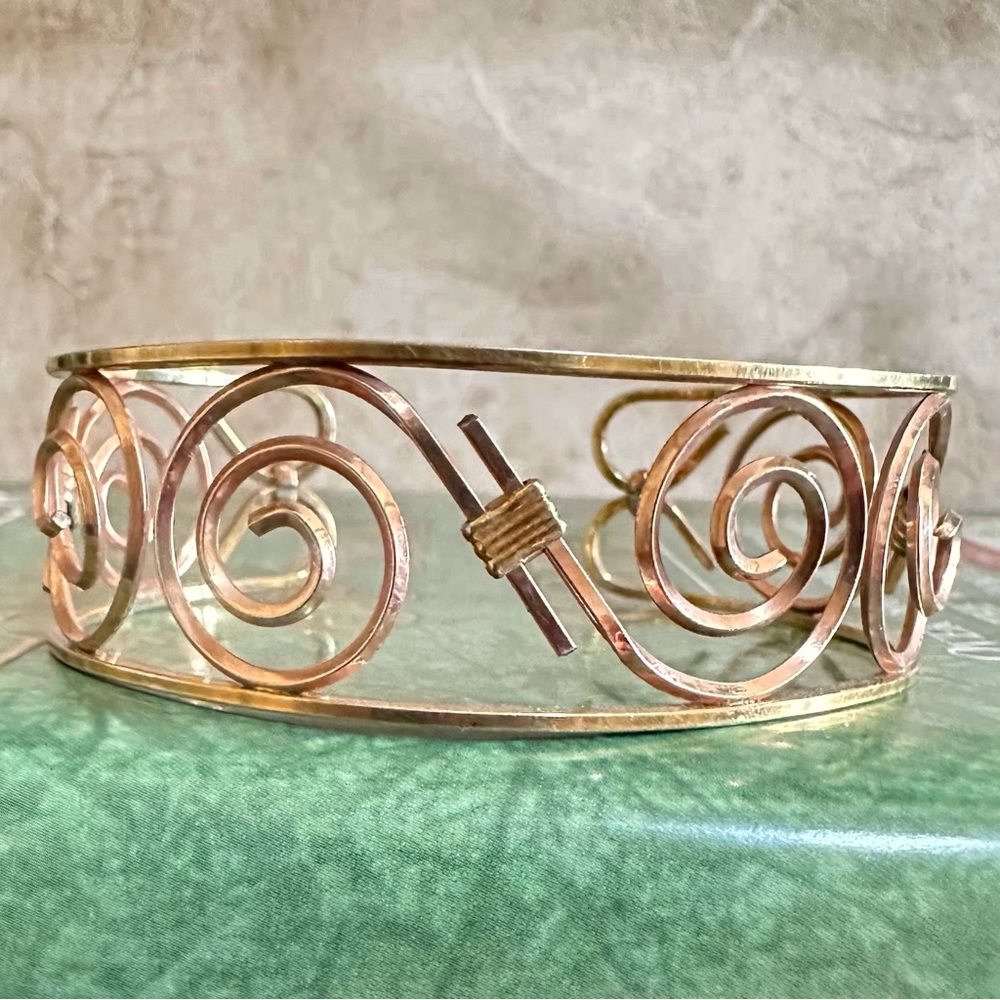 Art Deco Style Faux Gold Cuff Bracelet